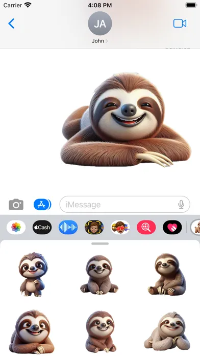 Ảnh chụp màn hình của Happy Sloth Stickers