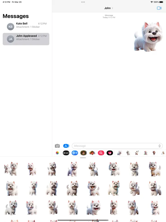 Happy Westie Stickers iPad  스크린샷