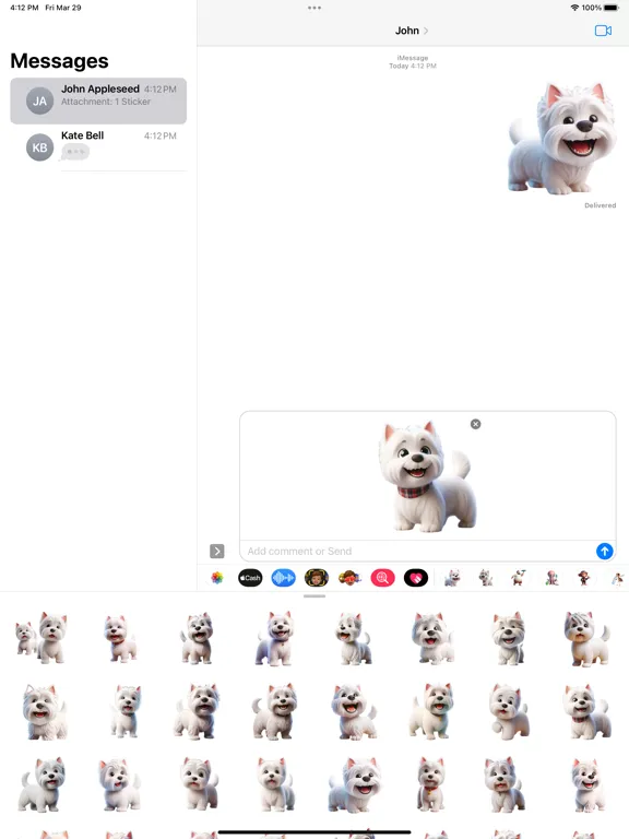 Happy Westie Stickers iPad  스크린샷