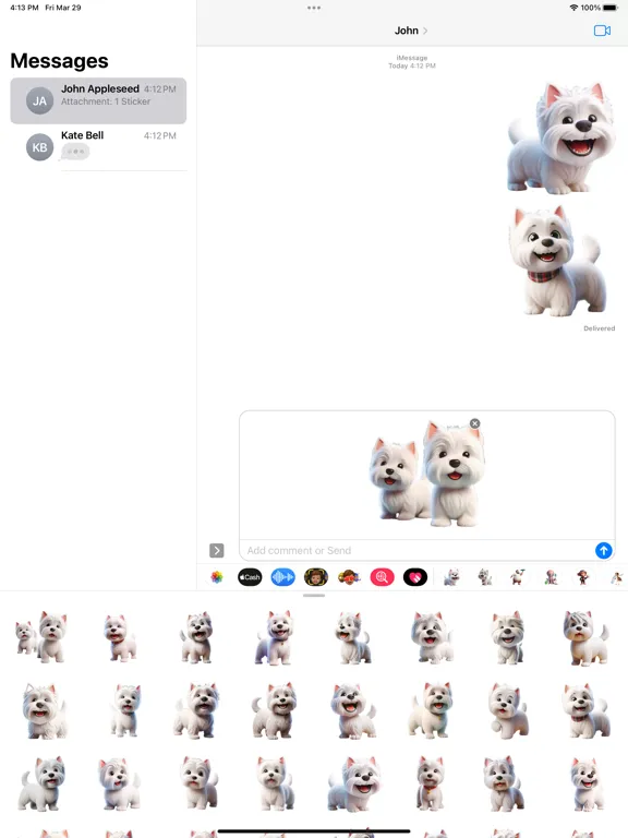 Happy Westie Stickers iPad  스크린샷