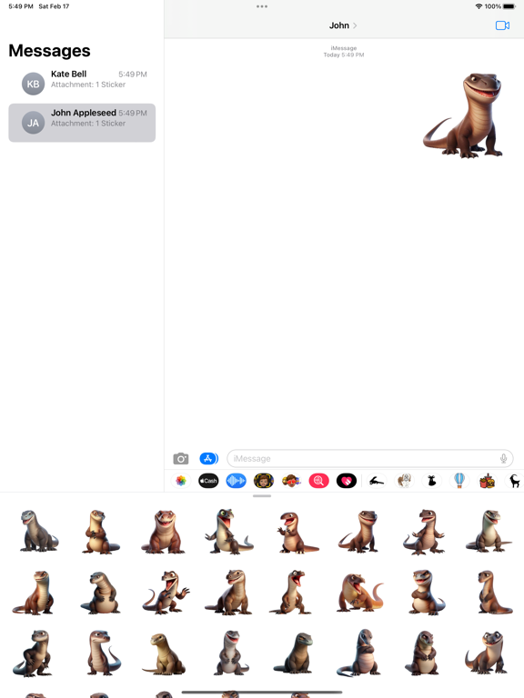 ภาพหน้าจอของ Komodo Dragon Stickers iPad 