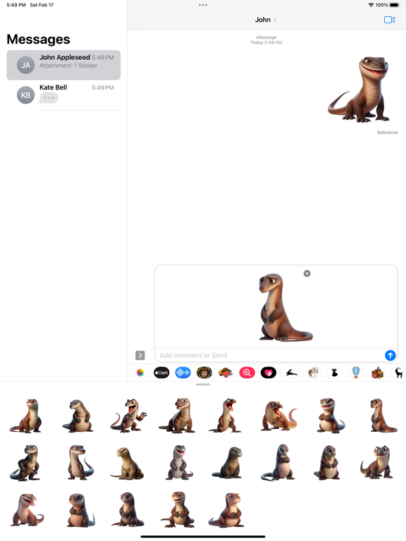 ภาพหน้าจอของ Komodo Dragon Stickers iPad 
