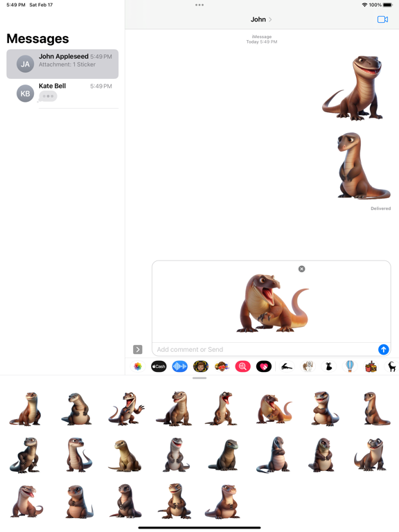 ภาพหน้าจอของ Komodo Dragon Stickers iPad 