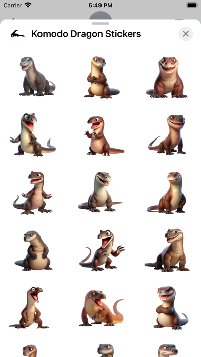 ภาพหน้าจอของ Komodo Dragon Stickers