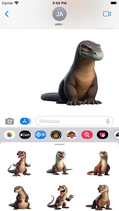 ภาพหน้าจอของ Komodo Dragon Stickers