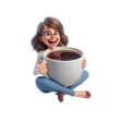 Large Coffee Woman Stickers