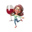 Large Wine Woman Stickers
