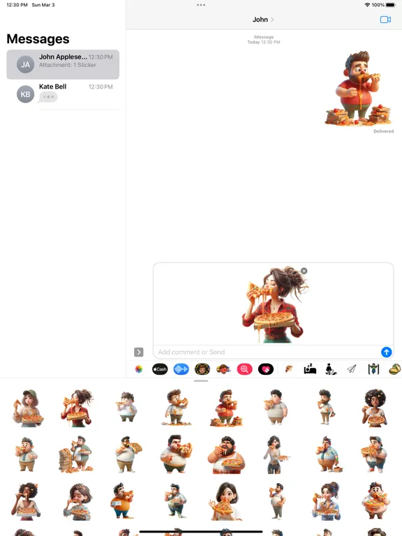 Скриншоты Messy Pizza Stickers iPad 