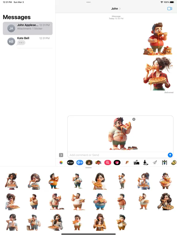 Скриншоты Messy Pizza Stickers iPad 