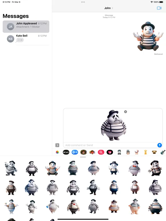 Скриншоты Mime Stickers iPad 