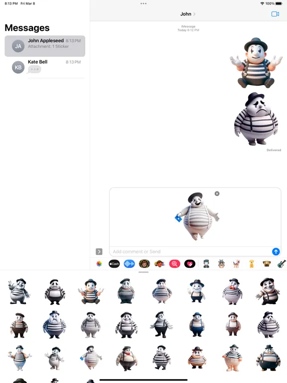 Скриншоты Mime Stickers iPad 