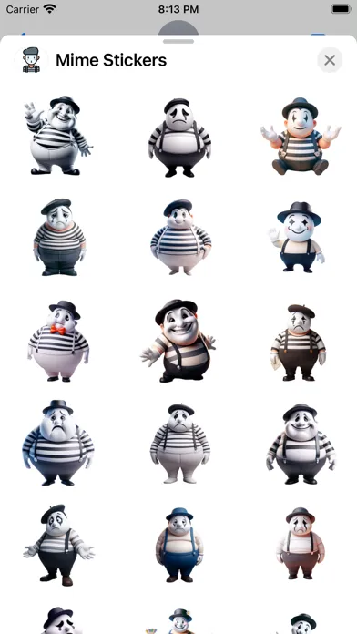 Скриншоты Mime Stickers