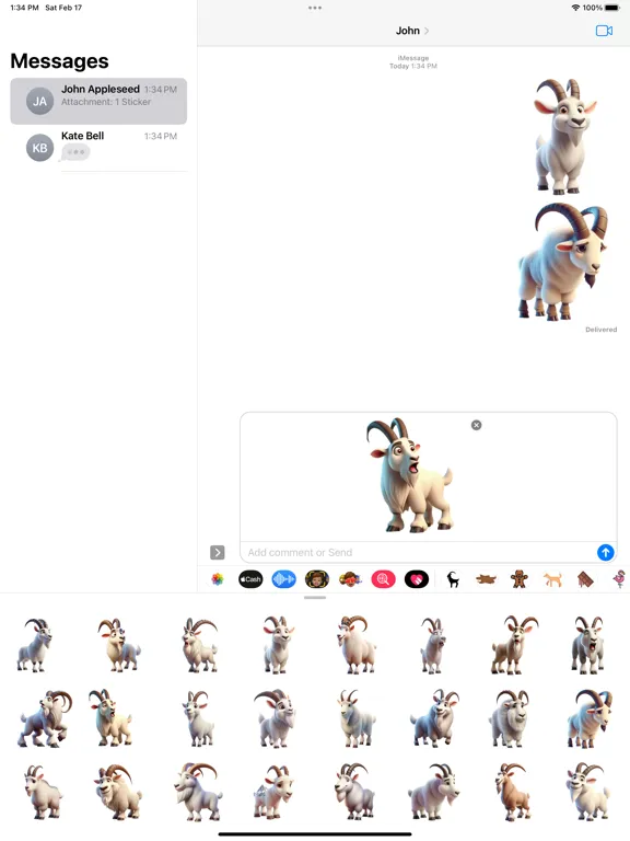 Mountain Goat Stickers iPad  سکرین شاٹس