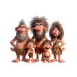 Neanderthal Family Stickers