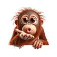 Orangutan Kiss Stickers Orangutan Kiss Stickers