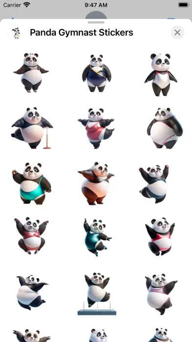 Panda Gymnast Stickers سکرین شاٹس