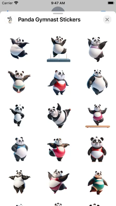 Panda Gymnast Stickers سکرین شاٹس