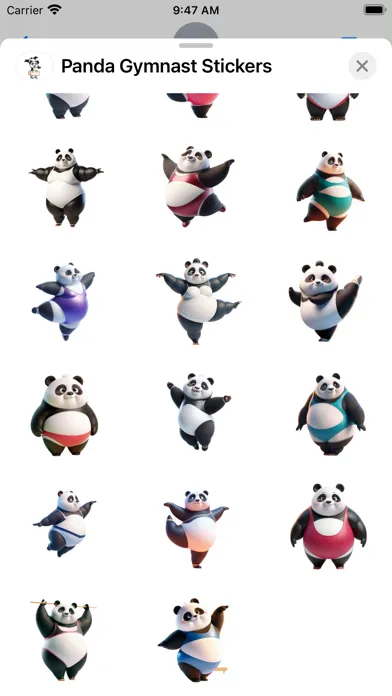 Panda Gymnast Stickers سکرین شاٹس