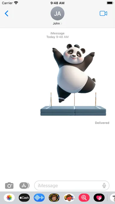 Panda Gymnast Stickers سکرین شاٹس