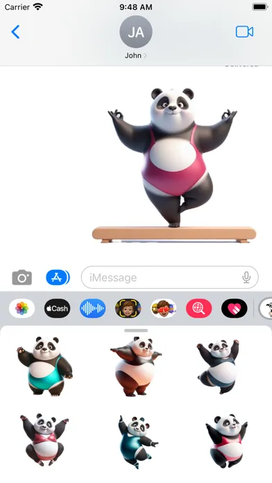 Panda Gymnast Stickers سکرین شاٹس