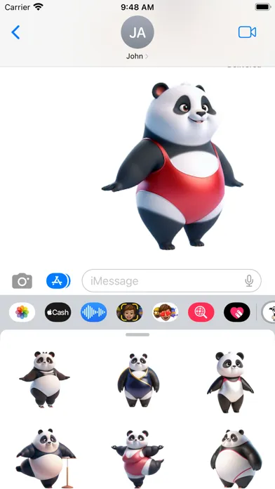 Panda Gymnast Stickers سکرین شاٹس