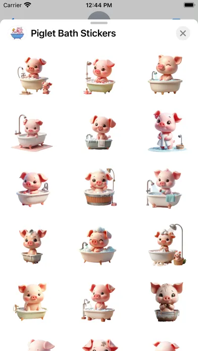 Tangkapan skrin Piglet Bath Stickers