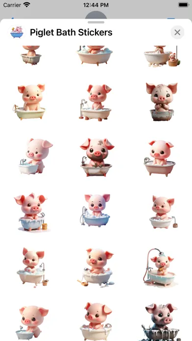Tangkapan skrin Piglet Bath Stickers
