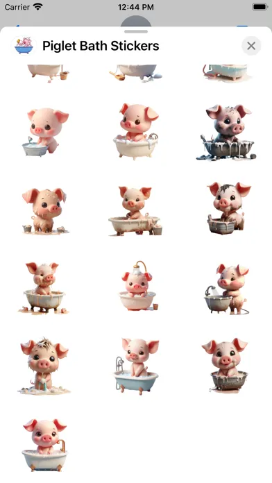Tangkapan skrin Piglet Bath Stickers