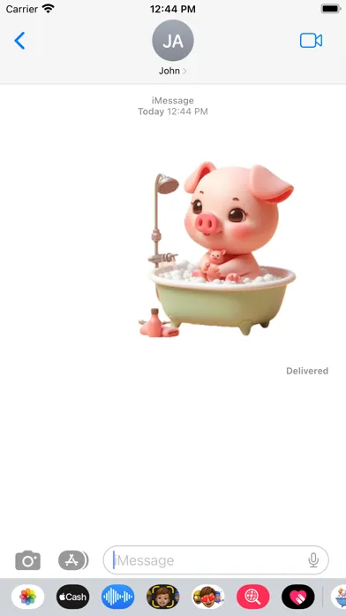 Tangkapan skrin Piglet Bath Stickers