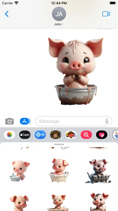 Tangkapan skrin Piglet Bath Stickers