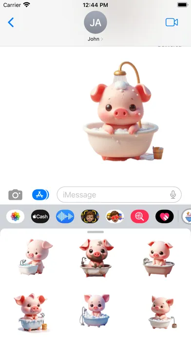 Tangkapan skrin Piglet Bath Stickers