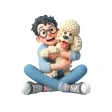 Poodle Hug Stickers