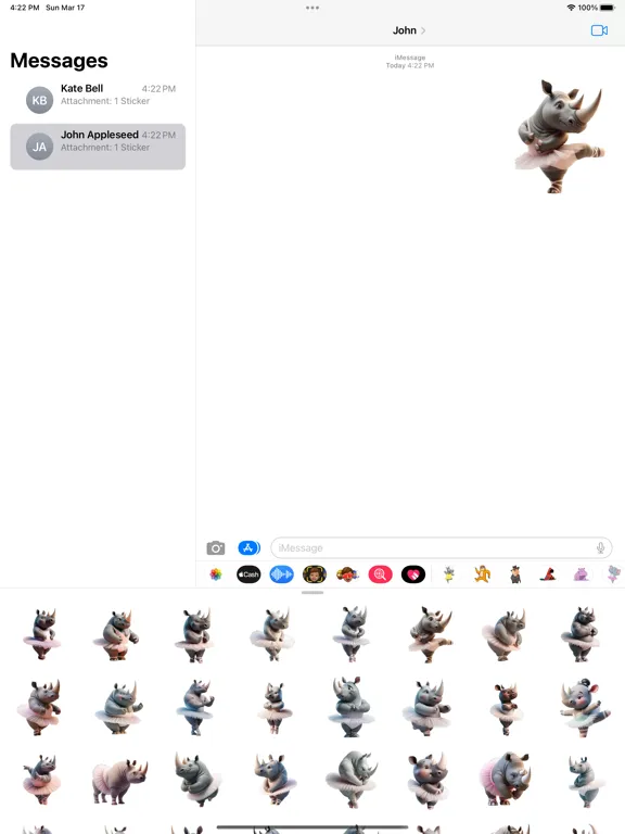 Rhino Ballet Stickers iPad  سکرین شاٹس