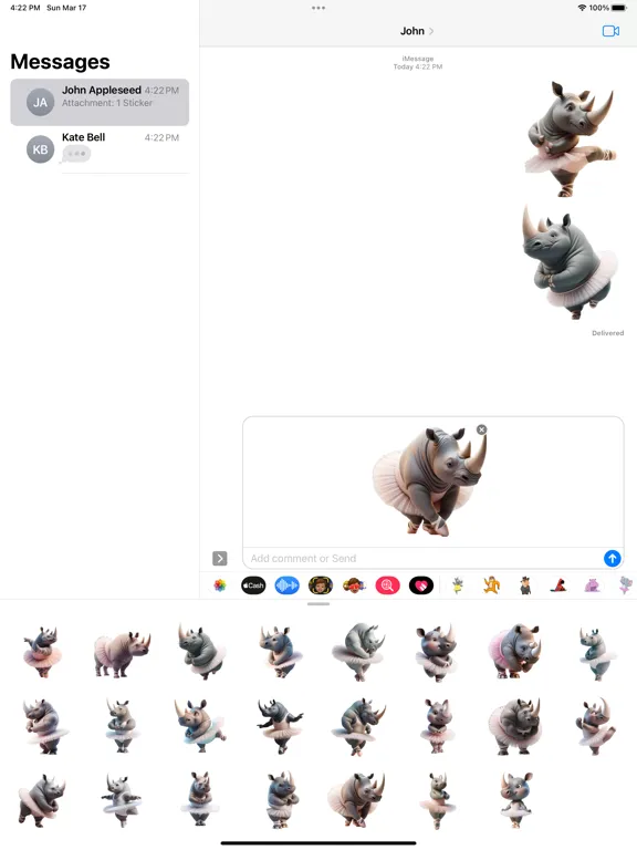 Rhino Ballet Stickers iPad  سکرین شاٹس