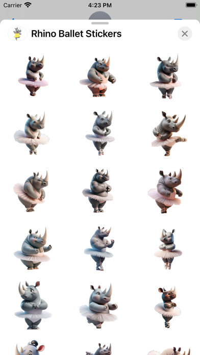 Rhino Ballet Stickers 스크린샷