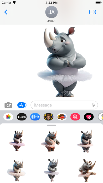 Rhino Ballet Stickers 스크린샷