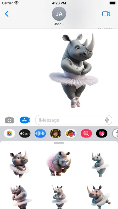Rhino Ballet Stickers سکرین شاٹس