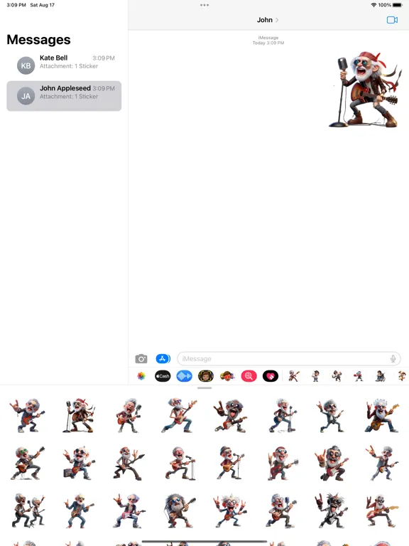 Tangkapan skrin Rockstar Grandad Stickers iPad 