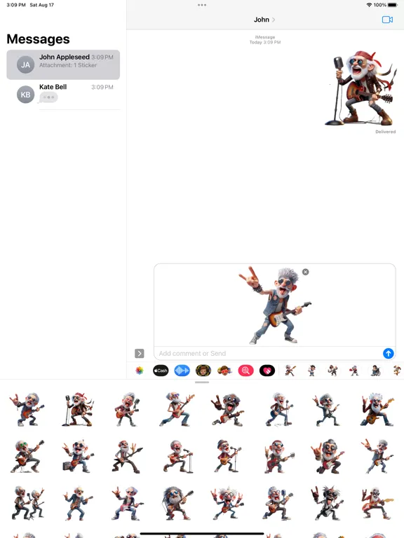 Tangkapan skrin Rockstar Grandad Stickers iPad 