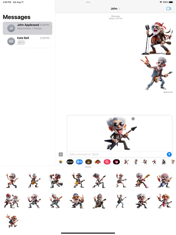 Tangkapan skrin Rockstar Grandad Stickers iPad 