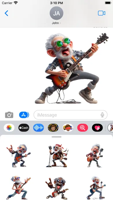 Tangkapan skrin Rockstar Grandad Stickers