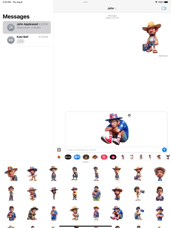 Zrzuty ekranu Sad Australian Man Stickers iPad 