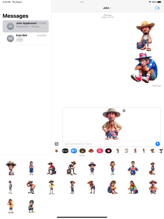 Zrzuty ekranu Sad Australian Man Stickers iPad 