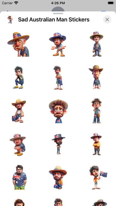 Zrzuty ekranu Sad Australian Man Stickers