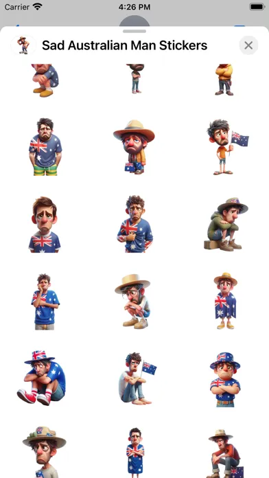Zrzuty ekranu Sad Australian Man Stickers