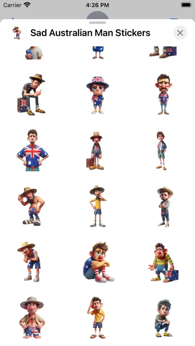 Zrzuty ekranu Sad Australian Man Stickers