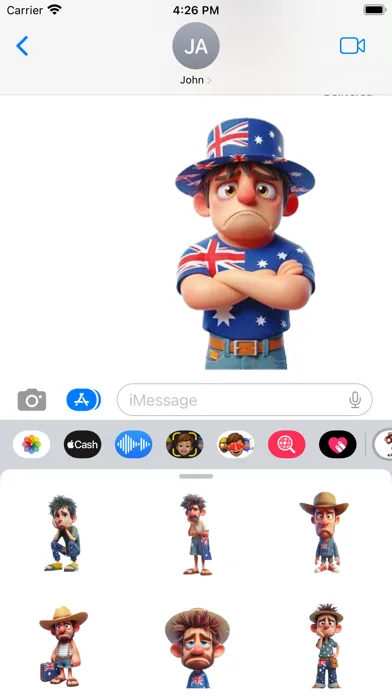 Zrzuty ekranu Sad Australian Man Stickers