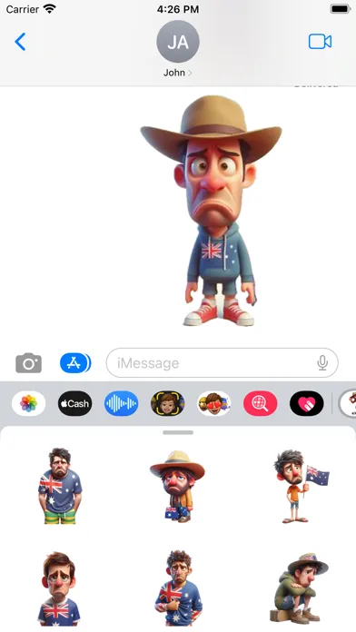 Zrzuty ekranu Sad Australian Man Stickers