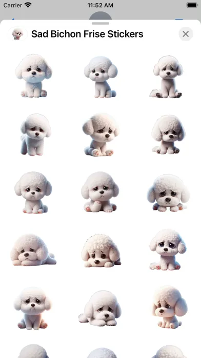 Tangkapan skrin Sad Bichon Frise Stickers