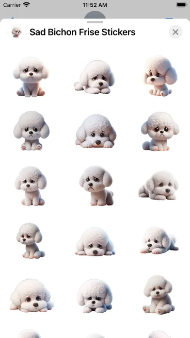 Tangkapan skrin Sad Bichon Frise Stickers